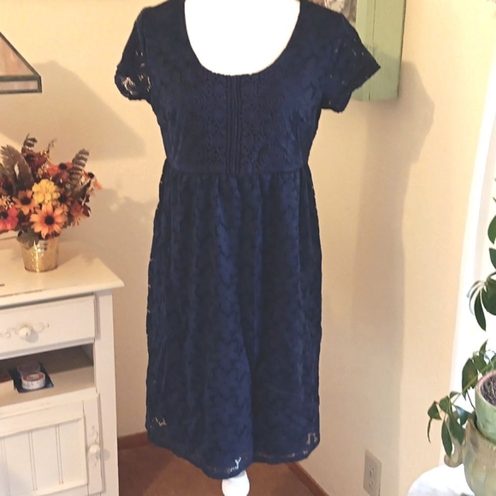 Laundry by Design Navy Blue Lace Dress